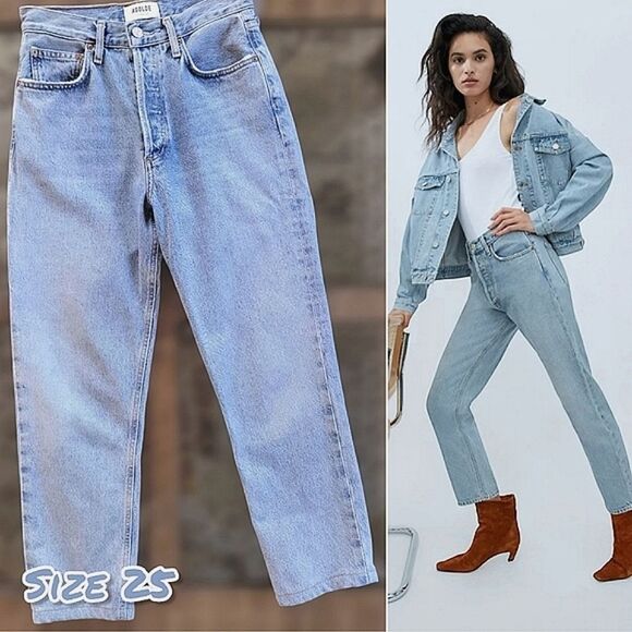 AGOLDE Dimension Fen Jeans hemmed to crop length Size 25 - Picture 1 of 13